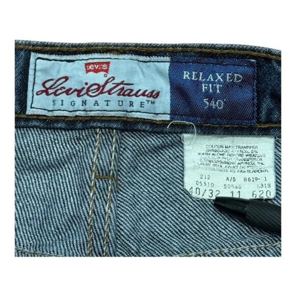 Levi Strauss Signature Jeans Mens 40x30 Blue 540 Relaxed Fit Straight Leg Denim - Picture 5 of 9